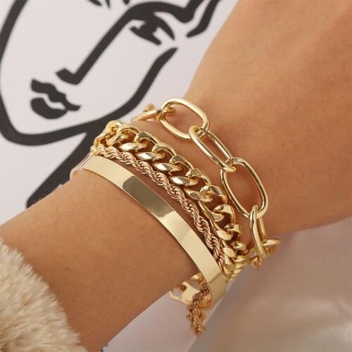 YADA Bohemian Gold Color Alloy Punk Bracelet&Bangles For Women Chains Multilayer Jewelry Bracelets Pulseira Feminina BT210045