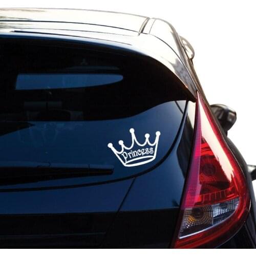 12.7CM*9CM Princess Crown Vinyl Car Decal Sticker Black/Silver C13-00038