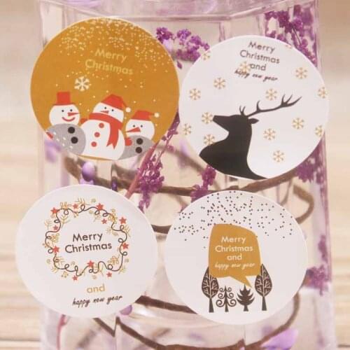 120pcs Christmas Stickers Santa Kawaii Deer Stickers Adhesive Cute Stickers Decor Scrapbooking Diary Albums Cute Papeterie