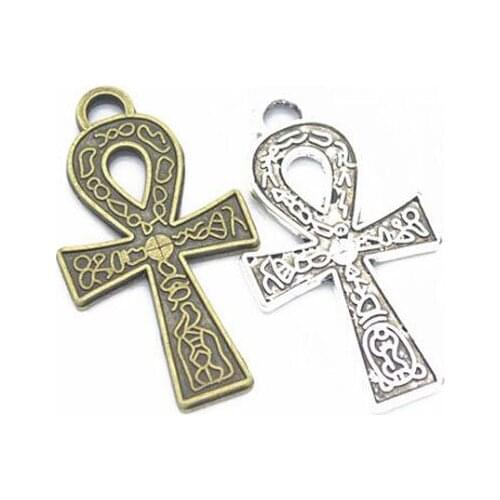 30PCS 37x21mm Antique Silver/Antique Bronze Crosses Charm Pendants For Jewelry Making