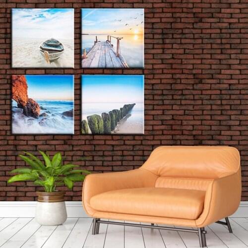 4 Panels Modern Large Landscape Unframed Canvas Print Wall Art Poster Home Hotel Wall Art Decor 30x30cm