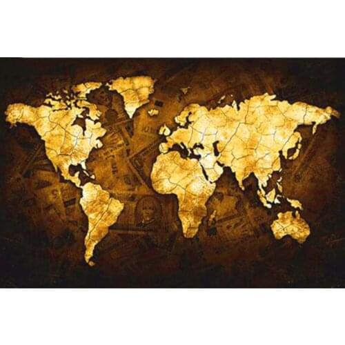 5D DIY Diamond Embroidery classical gold world map Square/Round Mosaic Rhinestones Full Diamond Painting Cross Stitch Home Decor