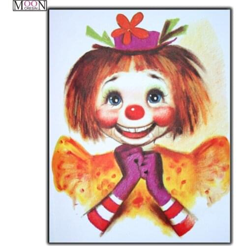 DIY 5D Diy Diamond Painting Cross Stitch Clown & His Friends Diamond Embroidery Full Square Drill Diamond Mosaic Rhinestones Kit