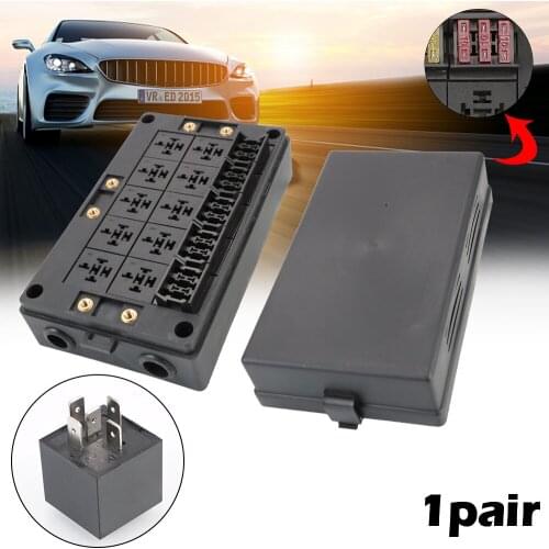 15 Way Fuse Relay Box Car Auto Automotive Holder Block Black Circuit Protector Terminal Car Auto Replacement Part