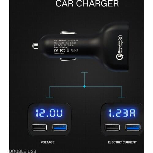Quick Charge 3.0 USB Car Charger QC3.0 Turbo Fast Charging Dual Car USB Charger For iPhone Xs X Xiaomi Mi Mobile Phone