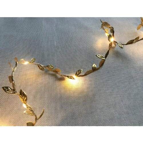 20pcs LED Leaf Garland Lamp for New Year Battery Phyto Lamp LED Fairy String Lights For Christmas Wedding Party Art Decor