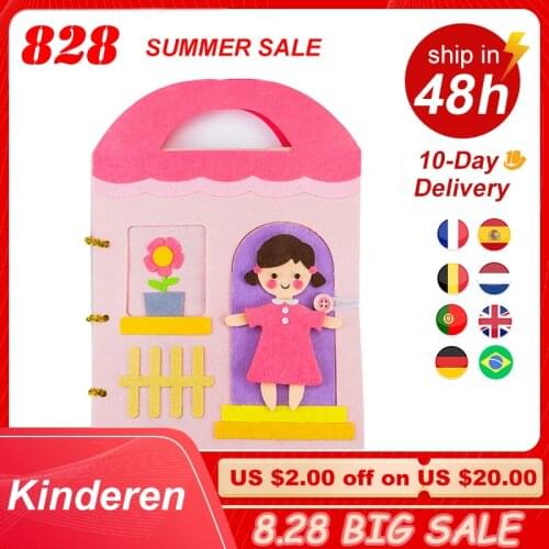 Toy Cloth Books Interactive Sensorial Montessori Book Fabric Toddler Girls Early Cognitive Educational Quiet Book