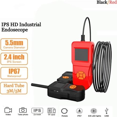 3/5M Inskam 2.4 Inch Industrial Endoscop Camara 0.3MP HD Video Waterproof Microscope Camara for Auto Car Repair Tool Handheld
