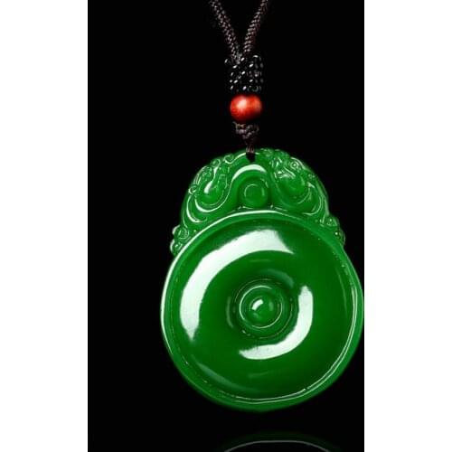 Chines Jade Pendant China Green Domineering Pendant Jewelry Fine Jewelry Lucky Safety Charms Necklace Pendant
