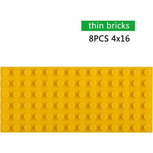 DIY Building Blocks Thin Bricks 8pcs 6x14Dots Educational Creative Size Compatible With Other Brand Assemble Toys for Children