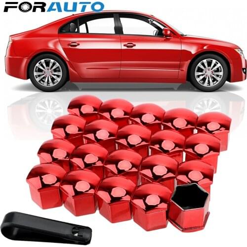 FORAUTO 20 Pieces 19mm Car Wheel Nut Caps Car Tyre Nut Bolt Auto Hub Screw Cover Anti-Rust Protection Covers Caps Car Styling