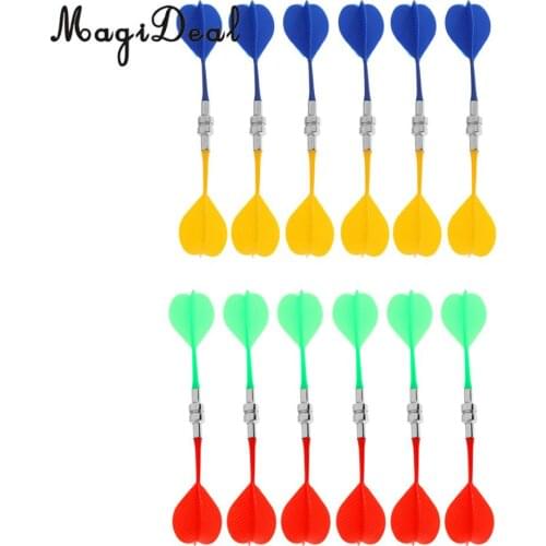 MagiDeal 24Pcs Magnetic Darts Safety Plastic Darts Replacement Dart Board Indoor Game