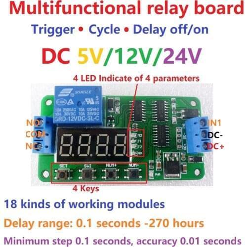 Dc 5v 12v 24v Multi-Function Delay Relay Board Time Switch To Turn On/Off The Plc Module