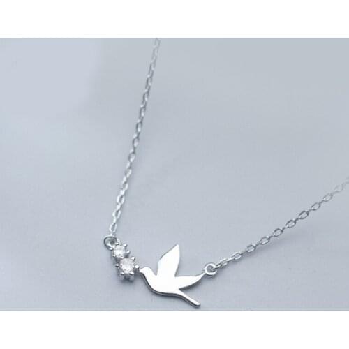 Fashion Boho Silver Color Swallow Necklaces Pendants Collares Kolye Femme Choker Necklace For Women Jewelry Gift