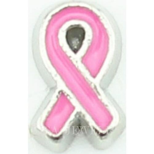 New design 10pcs /lot pink Breast cancer ribbon Floating charms for glass locket Wholesale