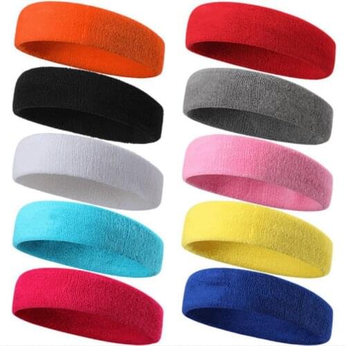 Headband Women/Men Cotton Sweat Sweatband Headband Sports Safety Yoga Gym Stretch Head Band For Sport elasticity Sweat Bands
