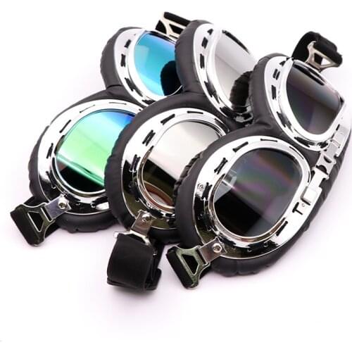 Retro Classic Motorcycle Goggles Windproof Glasses Vintage Moto Goggles for Harley Pilot Steampunk ATV Dirt Bike Helmet Eyeglass