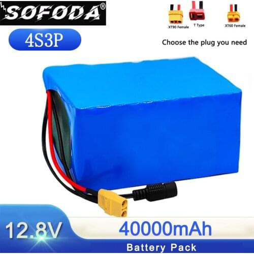 SOFODA 32700 Lifepo4 Battery Pack 4S3P 12.8V 40Ah 4S 45A 100A Balanced BMS for Electric Boat and Uninterrupted Power Supply 12V