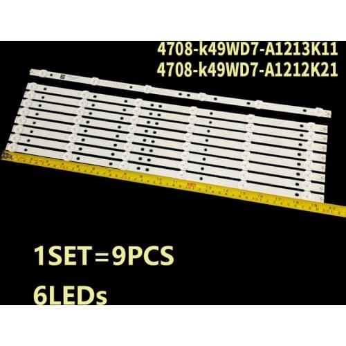 LED Backlight strip 6 lamp For Phil ips 49'' TV 49PFF5455/T K490WD7 A1 4708-K49WD7-A1213K21 A1213K11
