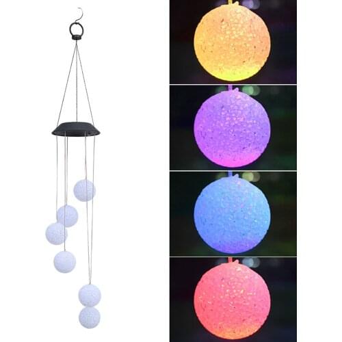 Solar Powered LED Wind Chime Light Portable 12 Styles Changing Spiral Spinner Windchime Outdoor Decorative Windbell Craft Decor