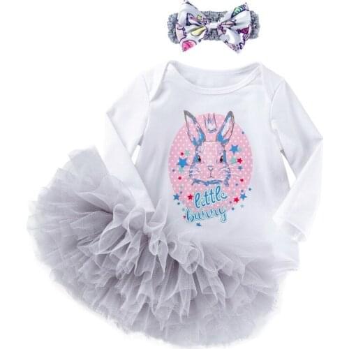 Baby Girls Spring 2021 Clothing Set Easter Festival Tutu Skirt+Bodysuit+Headband Newborn Girls Clothing Birthday Party Clothes