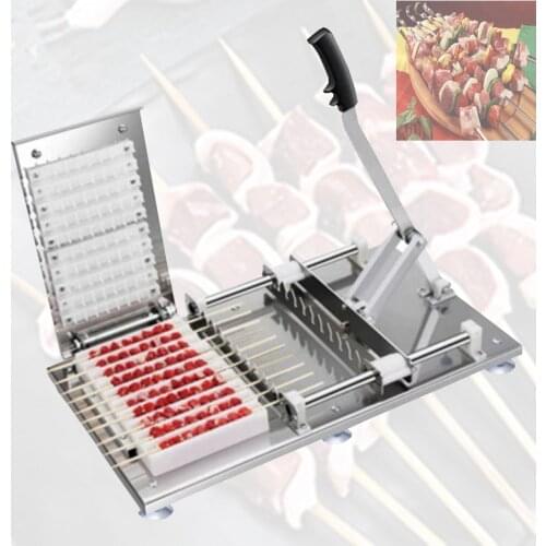 High-Quality Manual Satay Skewer Machine BBQ Stainless Steel Mutton Kebab Lamb Skewer Tools Doner Kebab Meat Wear String Machine