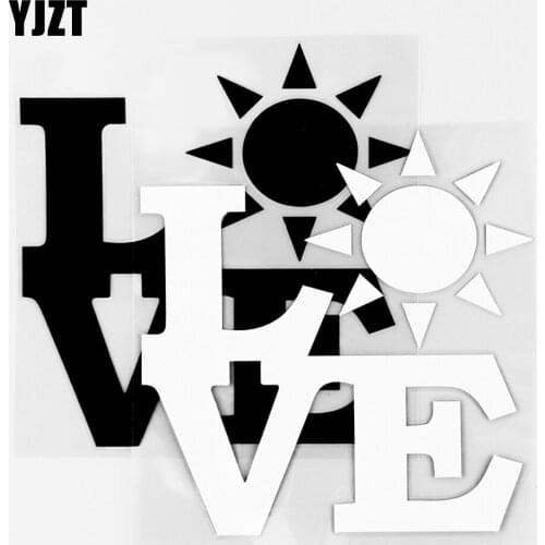 YJZT 13.7×13.9CM Love Sun Vinyl Decal Car Sticker Car Window Funny Decor Black / Silver 10A-0645