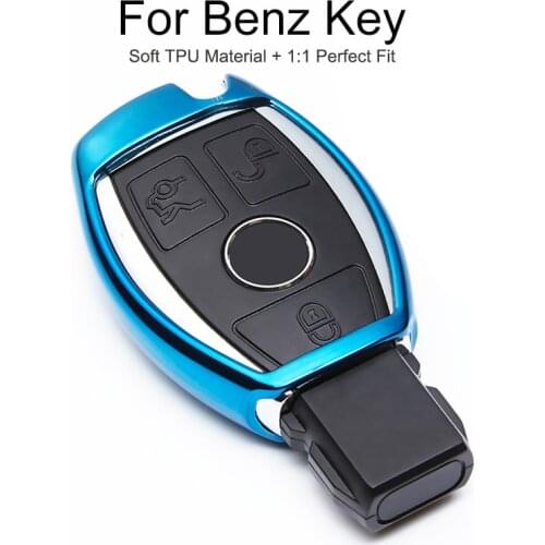 TPU Protection Car Key Cover Case For Mercedes Benz W202 W203 W211 W212 W124 W204 CLA AMG W117 GLA Key Chain Ring Accessories
