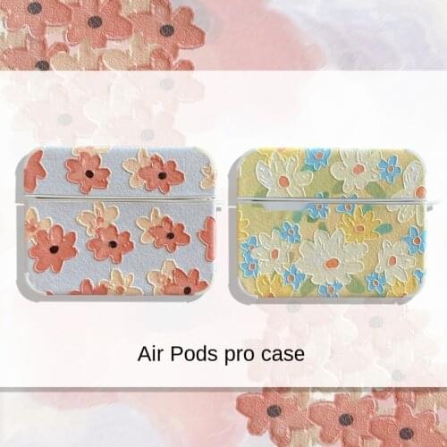 Art Oil Painting Flowers Earphone Headset Accessorie Soft Case For Airpods 1 2 Pro Protective Wireless Bluetooth Headset Cover