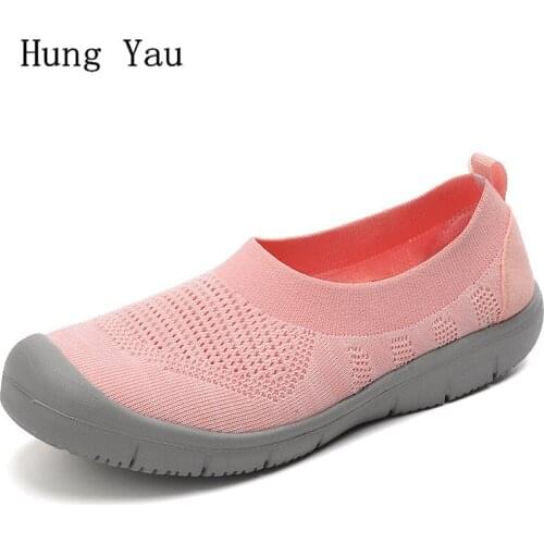 Women Flats Casual Shoes Summer Fashion Outdoor Breathable Couple Shoes Woman Platform Slip On Comfortable Plus Size 35-42