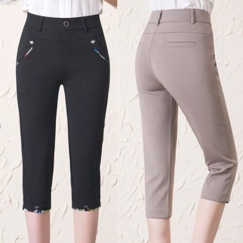 2021 Summer Plus Size Pants Womens Korean Version Thin Cropped Pants Loose Stretch Pants Female All-match Casual Pants 6XL