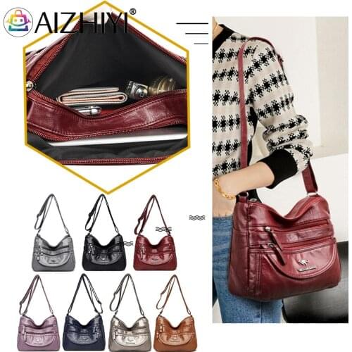 Shoulder Crossbody Bags Ladies PU Leather Embossing Solid Casual Small Baguette Handbags with Zipper for Shopping