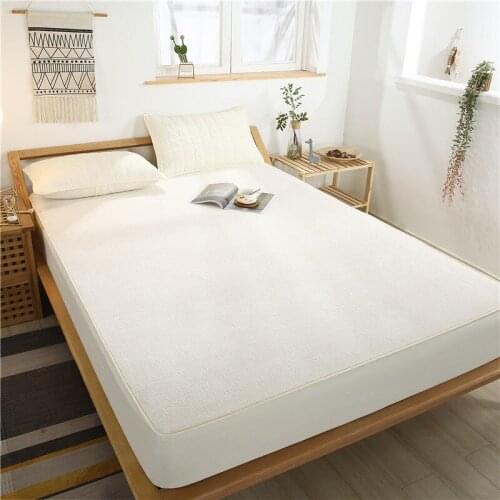 Winter Quick Warm Quilted Mattress Cover Thicken Plush +Anti-mite Double Side Usable Quilting Bed Cover Not Included Pillowcase