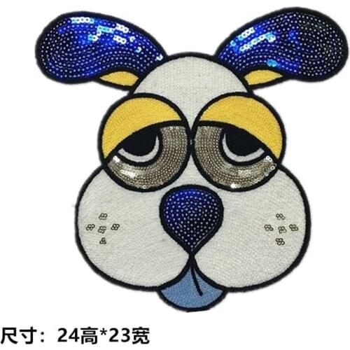 25pcs/Lot Embroidery Patches Letters Clothing Decoration Accessories Animal Dog Sequins Diy Iron Heat Transfer Applique