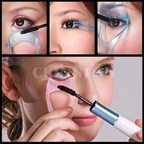 500Pcs/Lot New Arrival 3 in 1 Mascara Shield Guard Eyelash Comb Applicator Guide Card Makeup Tool