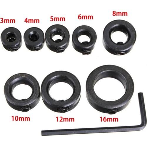 9 unids stop drill collar / ring / depth of 2.5 mm hex wrench / locator 3/4/5/6/8/10/12/16 mm