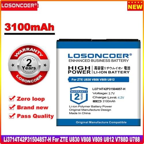 LOSONCOER 3100mAh Li3714T42P3h504857-H Battery for ZTE Beeline smart 2 V808 U880S U812 V788D U830 N788 U788 N789 N799D V809