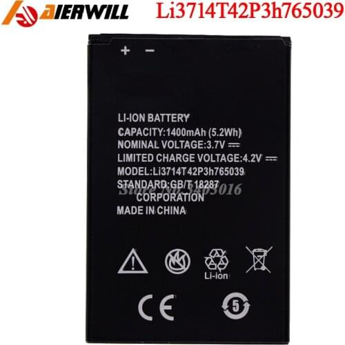 Li3714T42P3h765039 Battery For ZTE Blade A3 T220 AF3 T221 A5 AF5 Batterie Bateria Accumulator 1400mAh