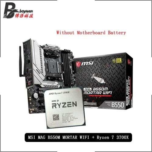 AMD Ryzen 7 3700X R7 3700X CPU + MSI MAG B550M MORTAR WIFI Motherboard Suit Socket AM4 All new but without cooler