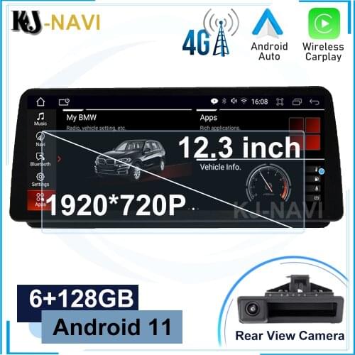 12.3 Inch IPS Screen 1920*720P Qualcomm 6G+128G Android 10 Car Multimedia Player For BMW 3 Series E90 E91 E92 AHD 4G LTE Carplay