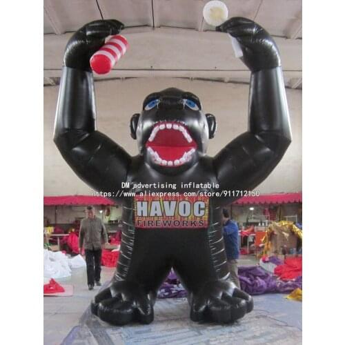 Customized color 20ft size outdoor advertising giant inflatable standing gorilla attractive
