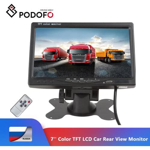 Podofo 7'' Color TFT LCD Monitor Car Rear View Monitor Rearview Display Screen for Vehicle Backup Camera Parking Assist System