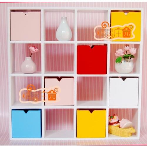 G05-X441 children baby gift Toy 1:12 Dollhouse mini Furniture Miniature rement wooden Bookshelf 1pcs