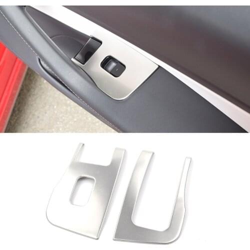 Hivotd For Tesla Model 3 2018 2019 Accessories Inner Door Armrest Window Lift Button Panel Cover Trim ABS Interior Mouldings