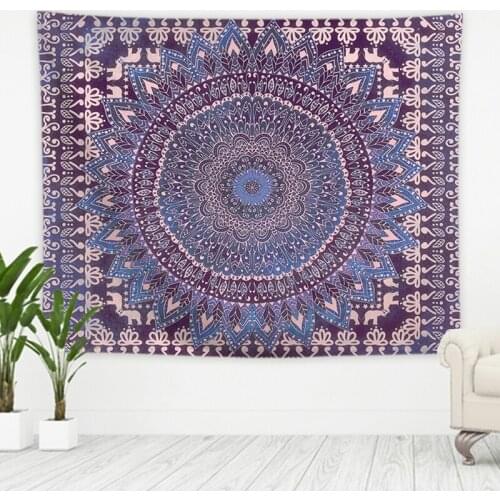 Indian Mandala Flower Printing Tapestry Vintage Exotic Summer Frame for Bedroom Photography Wall Decor