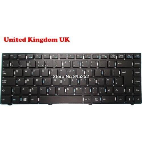 Laptop Keyboard For Shuttle E14 MP-11J78GB-F51S 82R-14A040-4063 11J7F51SGBL-A United Kingdom UK Without Frame Black New