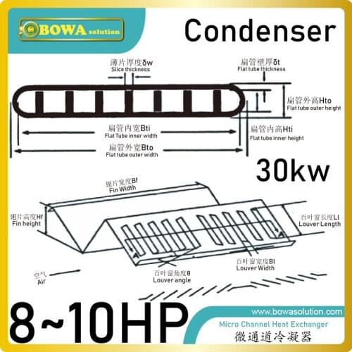 9HP compact size and light weight condenser save money and reduce their environmental impacts, for freezer air dryer machines