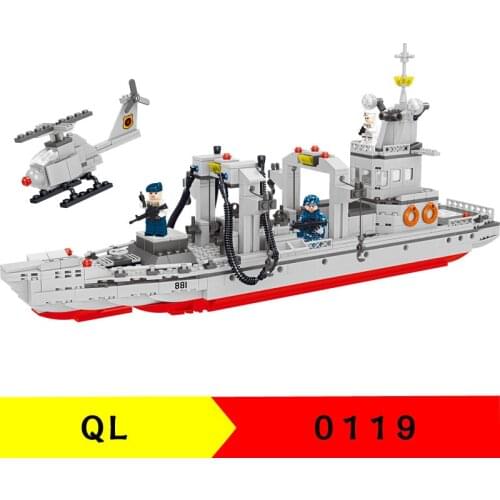 786pcs QL0119 Building Blocks Military Series Comprehensive Supply Ship Childrens Puzzle Assembly Toy Gifts