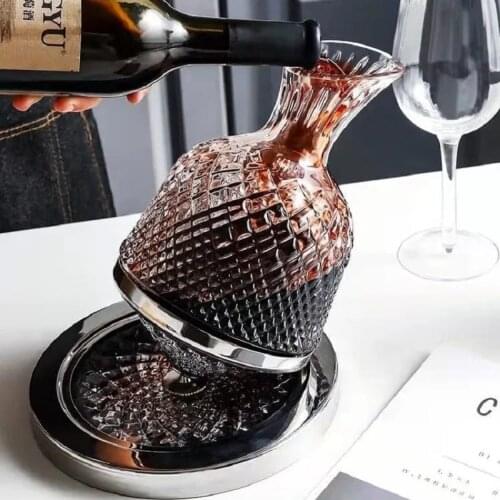 1500ml Creativity Crystal Glass Cup Rotation Tumbler Wine Aerator Decanter Glass Cup For Wine Glasses Mug Cup Creative Gifts