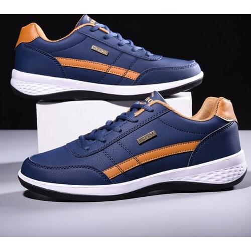 Fashion mens sneakers Breathable men casual sports shoes Leather men casual shoes Non-slip flat shoes Outdoor walking shoes